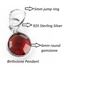 Minuscule rond plaqué or lunette ensemble 6mm pierre précieuse naturelle pierre de naissance pendentif à breloque 925 bijoux en argent Sterling faisant des fournitures - Product Image 3