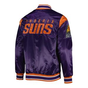 Veste universitaire en satin brodé de qualité supérieure Bomber très brillant avec logos chenille et point de chaîne Usine de streetwear personnalisée OEM/ODM - Product Image 3