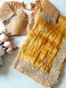 Élégant Organza Soie Paillettes Broderie Saree Femme Fabricant De Mode De L'Inde Au Taux Le Plus Bas - Product Image 4