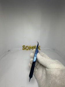 New <b>Eyelash</b> <b>Tweezers</b> High Quality With Custom Logo <b>Eyelash</b> <b>Tweezers</b> Blue Grip - Product Image 5