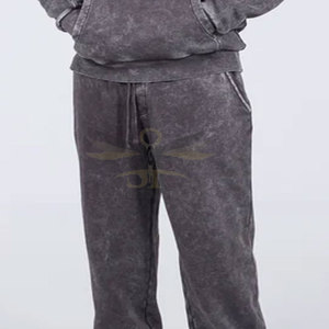 Vente en gros, service OEM, pantalons de survêtement délavés à l'acide pour hommes, nouveau design, meilleur prix, pantalons de survêtement délavés à l'acide pour adultes - Product Image 3