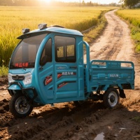 Tricycle benne électrique tout-terrain à bas prix, auto-déchargeant, capacité de charge 400 kg, autonomie 90 km