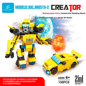 Bumblebee <b>Transformer</b> Robot Block DIY Toy ABS Plastic Construction Electronic Educational Model Toy for Kids - Product Image 5
