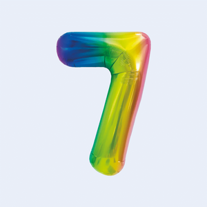 Ballon de fête en forme de chiffre 7 multicolore 1M double face, lot de 12 pièces - Product Image 1