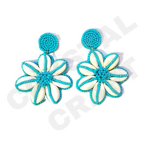 Pendientes de Cuentas con Corazón Rojo, Unisex, Vintage, para Bodas, Patrióticos, Día de los Caídos, Cuentas de Vidrio Naranja, Blanco y Azul - Product Image 4