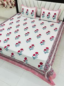 Venta al por mayor Colección de hoteles bloque de mano Algodón satén Ropa de cama tamaño king Juego de sábanas con funda de almohada Juego de 3 piezas para hotel de lujo - Product Image 3