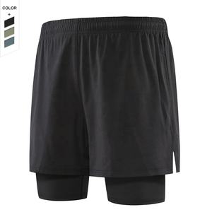 Shorts de sport pour hommes, style streetwear, logo personnalisé, motif uni, tissu non tissé, service OEM, extensible, poches d'entraînement, équipes - Product Image 1