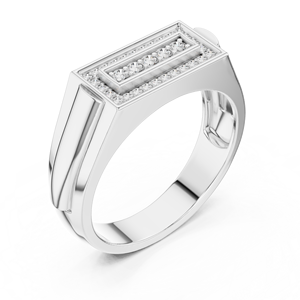 18K Moissanite and <b>CZ</b> <b>Ring</b> in Silver for Daily Wear - Product Image 3