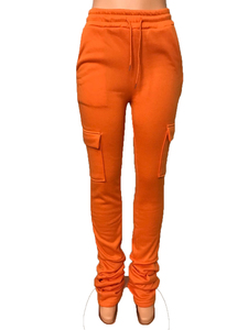 Novedades, ropa de calle para mujer, pantalones fruncidos, pantalones de chándal, joggers apilados para invierno con estilo frontal plano - Product Image 4