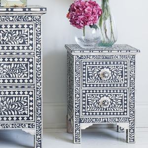 Artisan Bone Inlay Tiroir De Rangement Table D'appoint Agate Accentué Magnésie Artisanat - Product Image 5