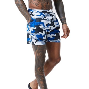 Shorts de bain pour hommes, coupe régulière, taille élastique, imprimé camouflage par sublimation, deux poches latérales, collection été 2026, vente en gros - Product Image 2