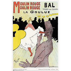 Affiche Moulin Rouge d'Henri de Toulouse-Lautrec, design Art Déco, cadre noir pour utilisation murale - Product Image 2