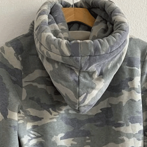 Mujer invierno otoño Casual verde Camo personalizable pulóver Sudadera con capucha Streetwear transpirable algodón polar cuello con capucha - Product Image 6
