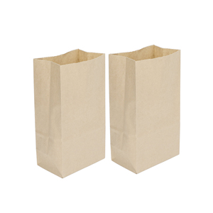 PYC Sacs en papier kraft jetables personnalisés pour petit-déjeuner, motif géométrique, emballage en vrac de haute qualité à fond plat résistant à l'huile - Product Image 3