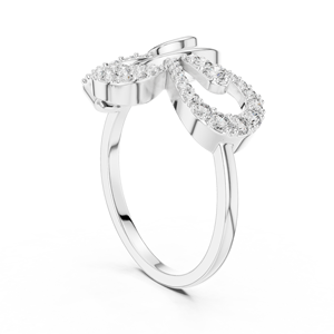 Anillo de Diamantes Personalizado para Mujer, Diseño Floral en Espiral Elegante, Plata y Oro, Fábrica de Joyería OEM ODM - Product Image 3