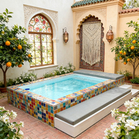 Piscina con Sofá, Piscina de Fibra de Vidrio Resistente a la Corrosión y a los Rayos UV, Piscina Confortable para el Hogar, Familia y Jardín