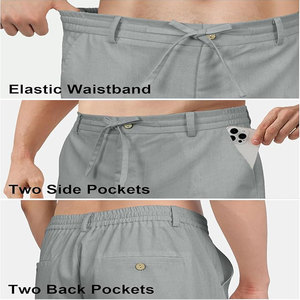 Meilleure vente en gros de pantalons décontractés élégants pantalons amples pour hommes pantalons à séchage rapide pour hommes polyester/élasthanne - Product Image 5