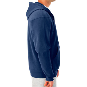 เสื้อกันหนาวมีซิปของผู้ชายผ้าคอตตอนผสมมีฮู้ดผ้าคอตตอนผสมเสื้อมีฮู้ดปักลายแบบเรียบ100% ออกแบบได้ตามต้องการ - Product Image 2