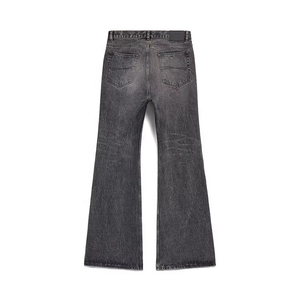Pantalons en denim pour hommes, coupe droite, 100% coton, coupe ample, respirant, style vintage hip-hop, style streetwear, logo à la taille, décontracté, vente en gros - Product Image 5