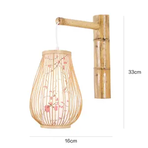 Einzigartige Bambus Wand leuchte Lampe Bambus Wand leuchte, New Style Wand leuchte Schlafzimmer Vietnam Lieferant