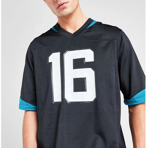 Maillot de football américain personnalisé à manches courtes en maille, brodé et imprimé par transfert thermique, grande taille, pour adulte - Product Image 2