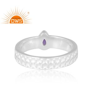 Design élégant 925 argent Sterling naturel améthyste pierre précieuse bague pour les femmes Design personnalisé bijoux pour les femmes cadeau pour elle - Product Image 2