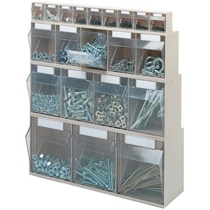 Clear <b>Plastic</b> Beige Magazine Rack 9 X a Size H77xW600xD63mm LOCKwhite - Product Image 1