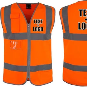 Ropa DE SEGURIDAD reflectante de poliéster chaleco naranja visibilidad alta clase personalizada - Product Image 1