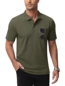 Nuevo diseño con bolsillo de alta calidad liso Casual Golf bordado personalizado registro transpirable venta al por mayor polo de golf - Product Image 3