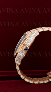 Reloj de Lujo para Hombre con Movimiento de Cuarzo y Acero Inoxidable, Estilo Hip Hop |   Reloj de pulsera cuadrado con esfera azul y diamantes incrustados - Product Image 2