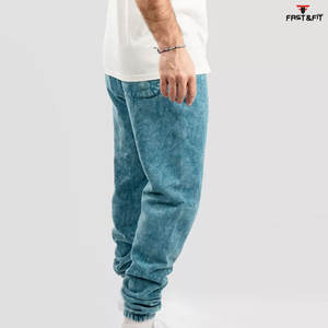 Jogger de ajuste cómodo con logotipo personalizado, pantalones de hombre con lavado ácido a un precio razonable - Product Image 3