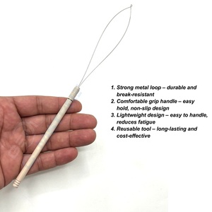 Hair <b>Extension</b> Pulling Loop Tool for Micro Rings & Nano <b>Beads</b> installation – Stainless Steel Pulling Needle with Anti-Slip Grip - Product Image 3