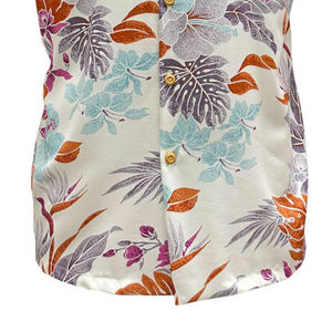 เสื้อเชิ้ตฮาวายสีทองและสีขาวลำลองสำหรับผู้ชายผ้า100% ผ้าฝ้ายผ้าพอปลินไม่หดปรับแต่งได้ฤดูร้อน - Product Image 6