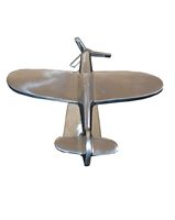 Sculpture d'avion moderne en aluminium écologique SkyWings, objet décoratif en métal artisanal personnalisable pour la maison ou le bureau, aviation
