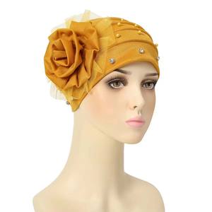 Women's Trendy Big Flower <b>Bonnet</b> Lightweight Summer Warm Fleece with Beads Sun Protection Wholesale for Casual Wear - Product Image 6