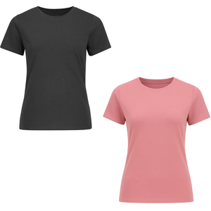 เสื้อยืดผ้าฝ้ายแขนสั้นของผู้หญิงแบบพรีเมี่ยมเสื้อยืดธรรมดาน้ำหนักเบาเหมาะสำหรับชุดลำลองใส่โลโก้ได้ตามต้องการ & รับ OEM/ODM - Product Image 1