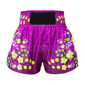 Pantalones cortos de Muay Thai al por mayor más vendidos 2024 sólidos transpirables de secado rápido de cintura alta cierre elástico ligero - Product Image 1