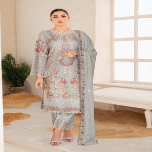 Ramsha ชุดเดรสผ้าชีฟอง3ชิ้นสำหรับงานแต่งงาน - Product Image 5