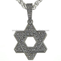 Bijoux Hip Hop Moissanite David of Iced Out Pendentif en forme d'étoile Argent 925 VVS D Moissanite Diamant Pendentif à breloque fine