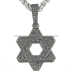 เครื่องประดับเพชรโมอิสฮิปฮอปจี้รูปดาวเย็นเดวิด925เงิน VD เพชรโมอิสซานไนท์จี้เสน่ห์ - Product Image 1