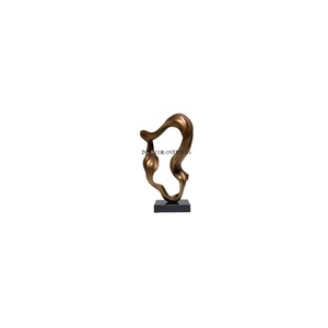 Sculpture d'aspect attrayant en métal robuste plaqué or de haute qualité avec base enduite de poudre de couleur noire - Product Image 1