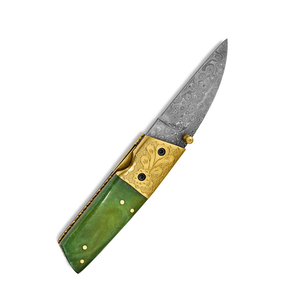 Couteau de poche pliant en acier Damas personnalisé manche en résine, nom et logo personnalisés, qualité supérieure pour la chasse, le camping, cadeau idéal - Product Image 5