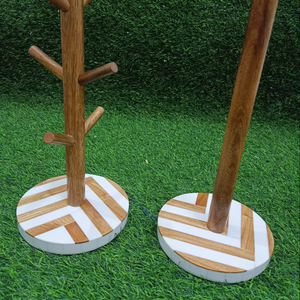 Eco-Friendly Luxury Folding Bamboo <b>Mug</b> <b>Holder</b> Rack Tree for Coffee Tea Cups Multi-functional Kitchen Countertop - Product Image 1