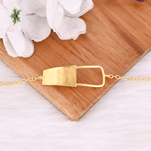 Bracelet chaîne à maillons en laiton plaqué or, bijoux simples personnalisés, pour mariage, fête, cadeau pour femme - Product Image 2