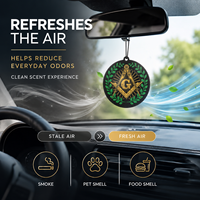 Désodorisant de voiture en carton personnalisé, rond, 5 étoiles, longue durée, à la menthe, au pin et aux senteurs océaniques, avec support miroir, Bath and Body Works