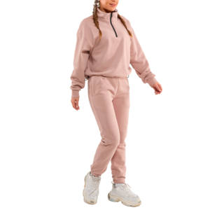 Algodón Otoño Invierno cremallera de gran tamaño de lana conjunto de dos piezas ropa de mujer Crop Top chándales Sudadera con capucha 2025 - Product Image 5