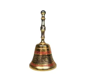 Cloche à main en métal avec miroir polonais en laiton cloches de Noël petites cloches artisanales et cadeaux en métal au prix de gros