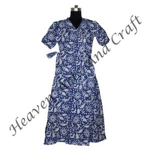 Export Quality <b>Women</b> Lightweight <b>Kimono</b> Robes Hand Block Printed Cotton Elegant Vintage Style Bathrobe With Belt - Product Image 5
