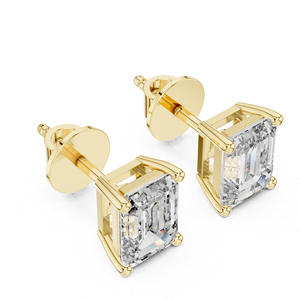 14K White Gold PureCarat <b>Emerald</b> Lab-Grown Diamond <b>Stud</b> Earrings | Anniiversary Gift | new Grown Diamond - Product Image 6