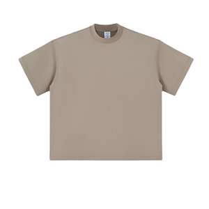 T-shirt 100% coton pour hommes surdimensionné col rond design solide t-shirt décontracté vente en gros - Product Image 6